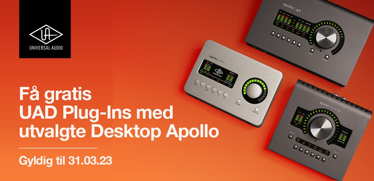 Få gratis UAD plug-ins ved kjøp av desktop Apollo