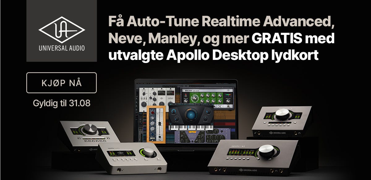 Få ekstra plug-in bundle GRATIS med utvalgte UA Apollo desktop lydkort