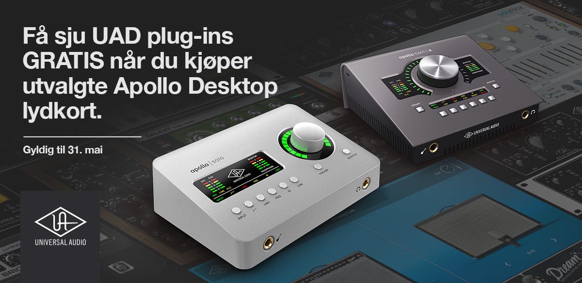 Få gratis UAD plug-ins når du kjøper utvalgte Apollo desktop lydkort