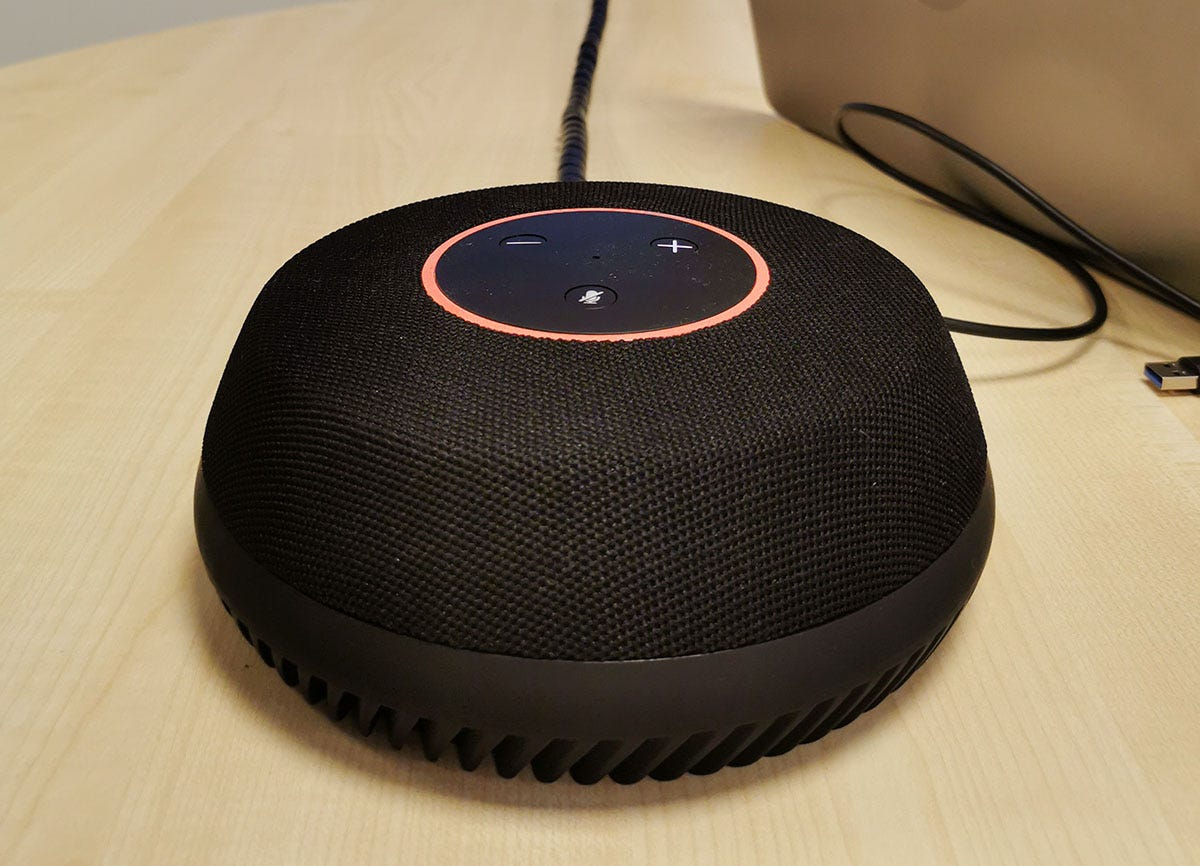 Shure STEM Table Speakerphone on mute.